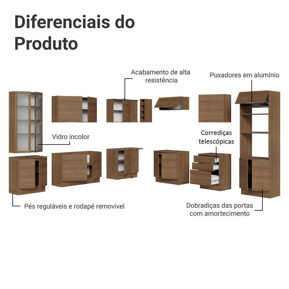 Armário De Cozinha Completa 549cm Rustic Stella Madesa 01 Rustic - 4