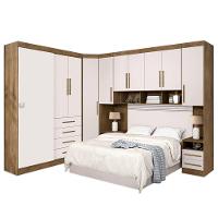 Dormitório Completo Georgia J&a Para Cama Box 1,58m Casal Jequit/Off White - 1