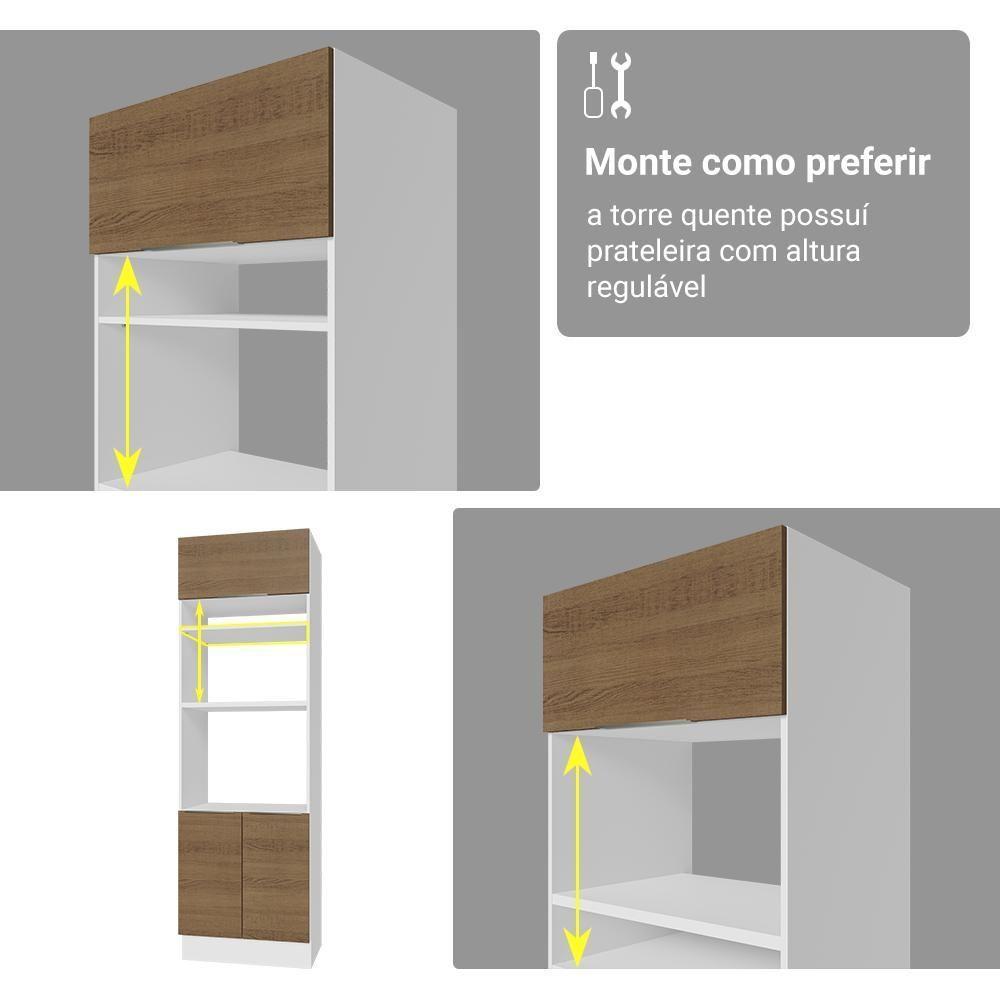 Armário De Cozinha Completa 549cm Branco/rustic Stella Madesa 01 Branco/rustic - 4