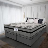 Cama Box Baú Casal King Colchão Gazin com Molas Ensacadas Rubi 193x203x73cm Suede Cinza/Preto - 2