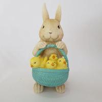 Coelho Páscoa Cesta Com Pintinhos 24cm - 3