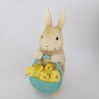 Coelho Páscoa Cesta Com Pintinhos 24cm - 5