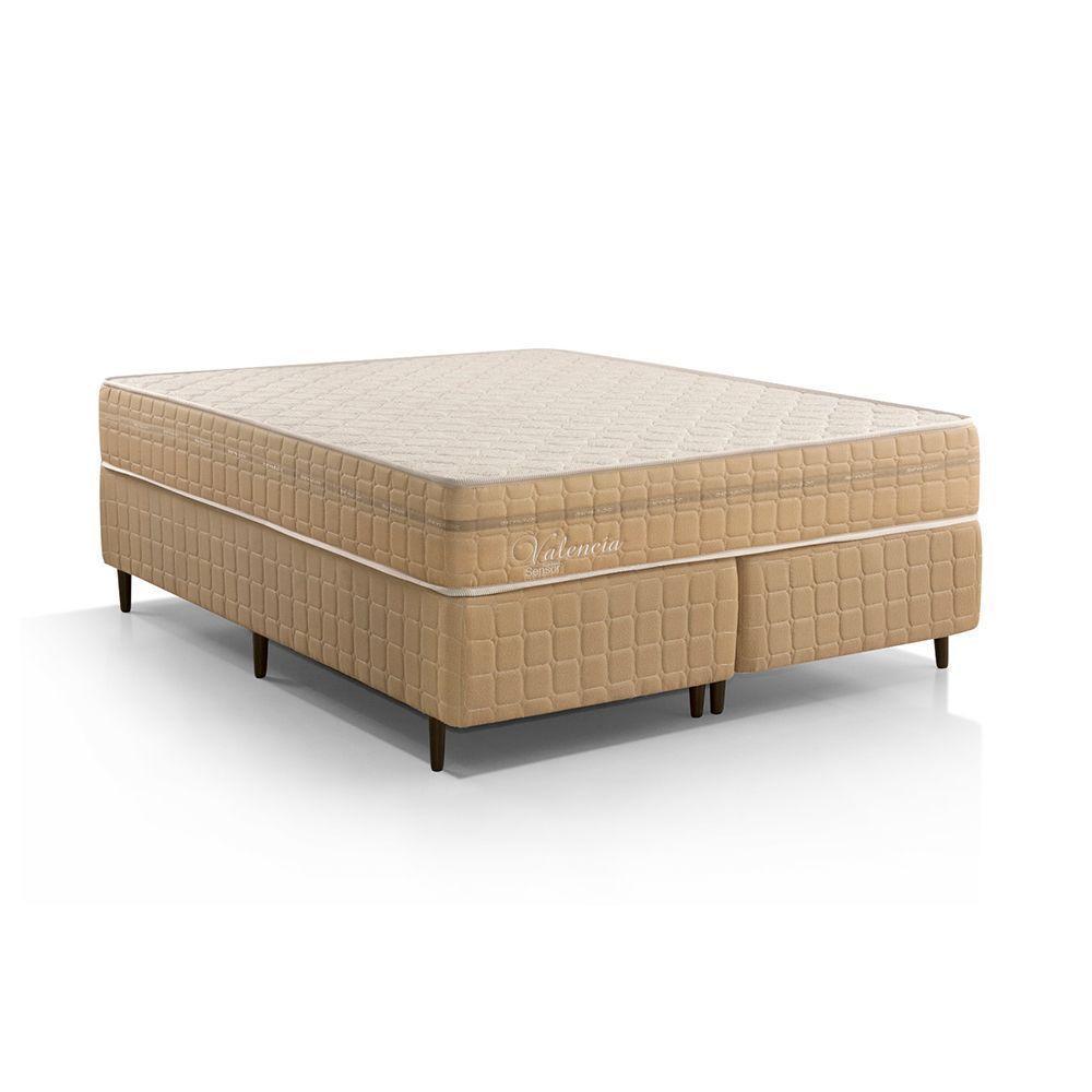 Kit Conjunto Colchão King Valência Molas Ensacadas Individualmente + Box Blindado 193x61x203 - Bege - 2