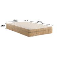 Kit Conjunto Colchão Solteiro King Valência Molas Ensacadas Individualmente + Box Blindado 100x61x20 - Bege - 5