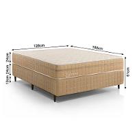 Kit Conjunto Colchão Viúva Valência Molas Ensacadas Individualmente + Box Blindado 128x61x188 - Bege