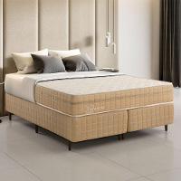 Kit Conjunto Colchão Queen Valência Molas Ensacadas Individualmente + Box Blindado 158x61x198 - Bege - 1