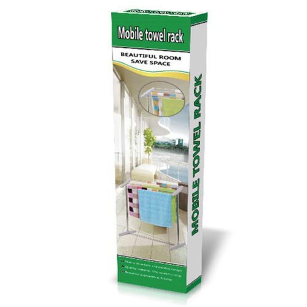 Secador De Roupas Para Varanda Lavanderia Quintal Varal De Chao Toalheiro Portatil Em Inox Rack Organizador - 4