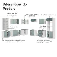 Armário De Cozinha Completa 566cm Lux Madesa 01 Branco/Cinza