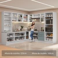 Armário De Cozinha Completa 566cm Lux Madesa 01 Branco/Cinza - 5