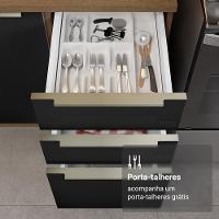 Armário De Cozinha Completa 566cm Rustic/preto Lux Madesa 01 Rustic/preto - 9