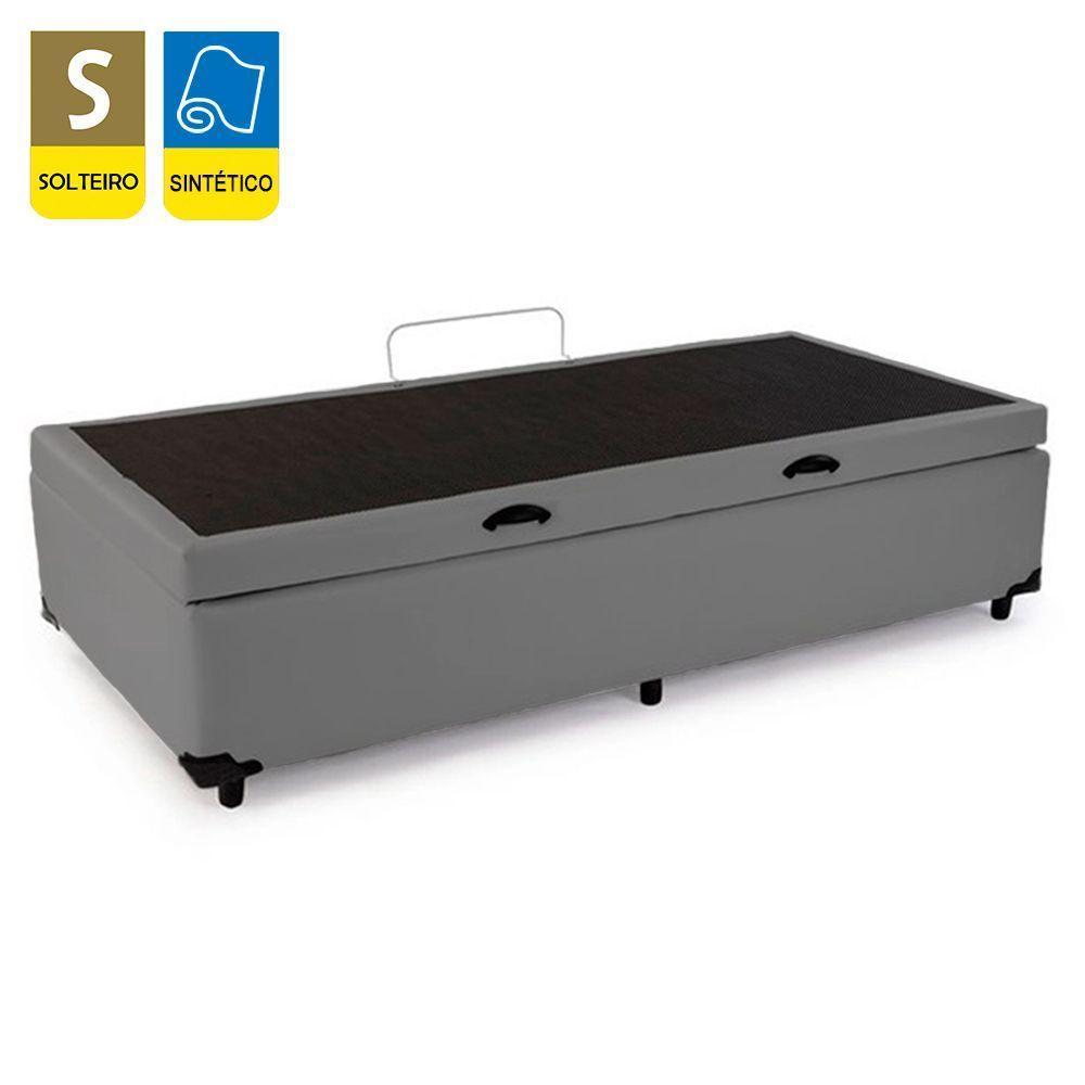Cama Box Baú Solteiro Sintético + Colchão De Espuma D33 - Sereneprime - 88cm Cinza - 9