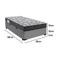 Cama Box Baú Solteiro Sintético + Colchão De Espuma D33 - Sereneprime - 88cm Cinza - 7