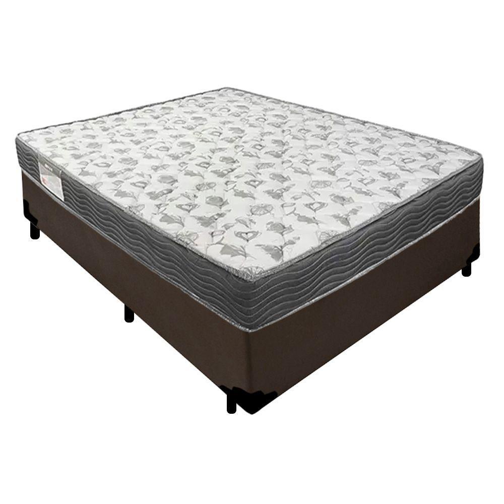 Cama Box Casal Sintético + Colchão De Espuma D33 - Sereneprime - 138cm Marrom - 1