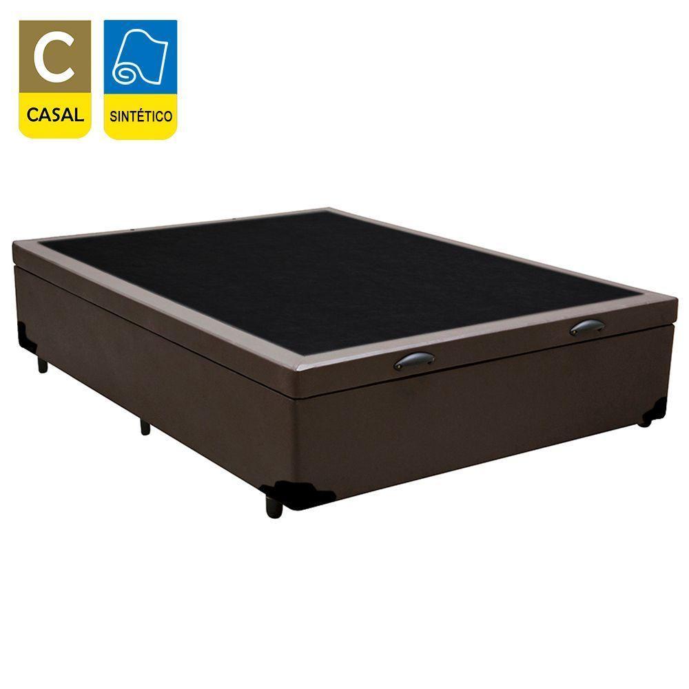 Cama Box Baú Casal Sintético Sereneprime Marrom 138x188x44 - 6