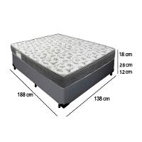 Cama Box Casal Sintético + Colchão De Espuma D33 - Sereneprime - 138cm Cor:cinza - 5