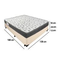 Cama Box Casal Sintético + Colchão De Espuma D33 - Sereneprime - 138cm Cor:bege - 5
