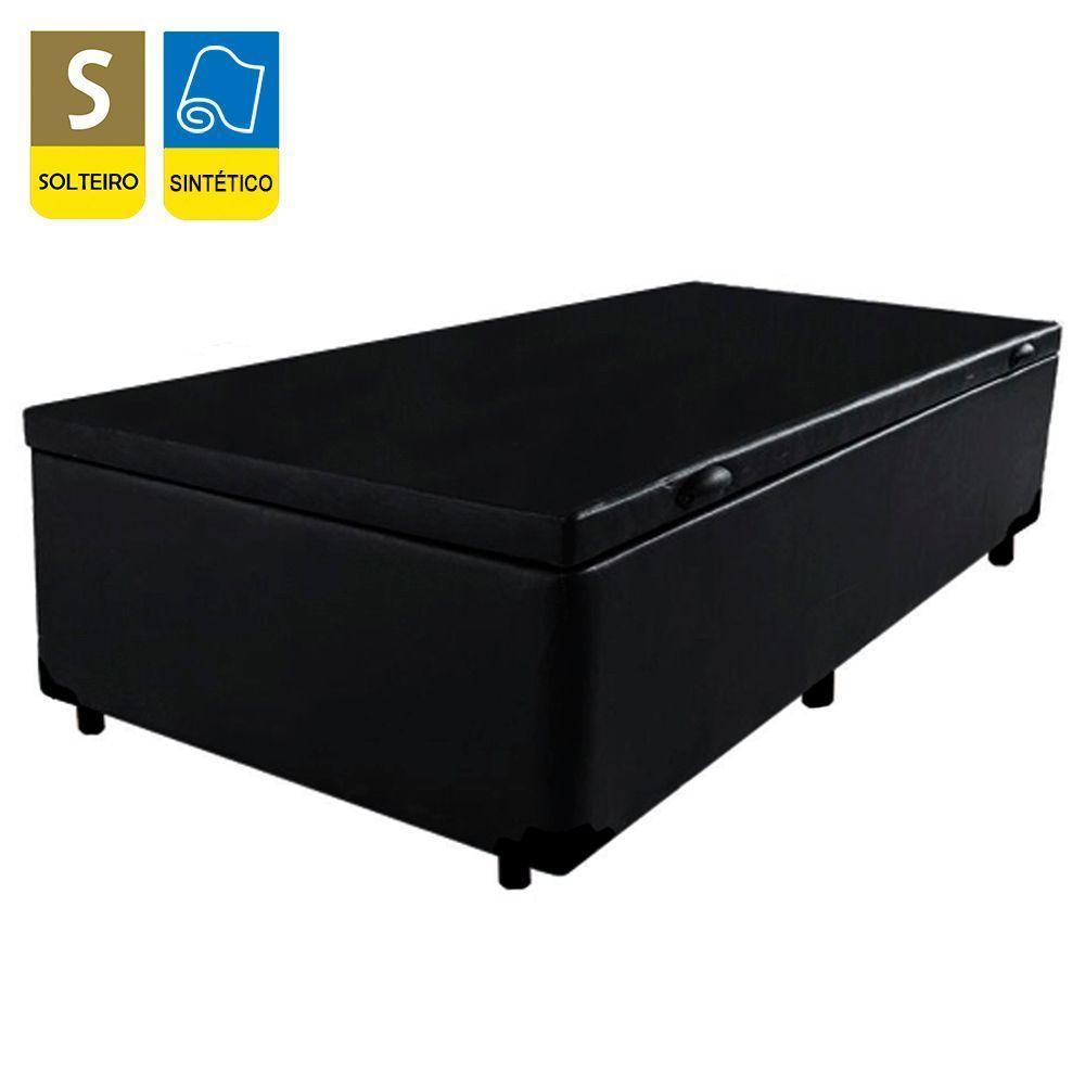 Cama Box Baú Solteiro Sintético + Colchão De Espuma D33 - Sereneprime - 88cm Preto - 7