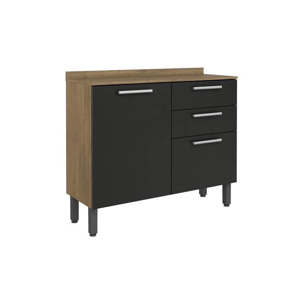 Cozinha Completa 9 Portas e 2 Gavetas Samba Bertolini Grafite/Carvalho - 7