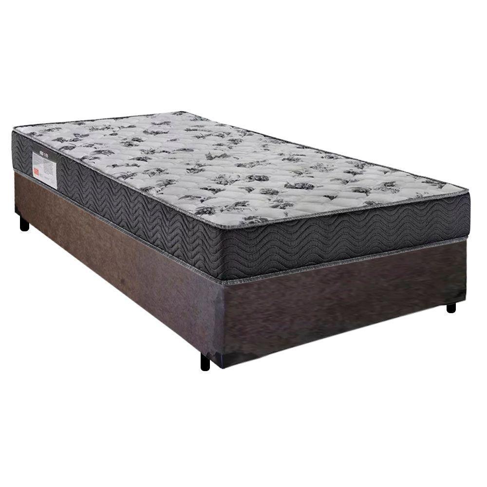 Cama Box Solteiro Suede + Colchão De Espuma D33 - Sereneprime - 88cm Cor:marrom - 1