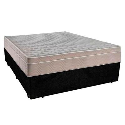 Cama Box Casal Suede + Colchão Sereneprime Molas Ensacadas 138x188x65 Preto