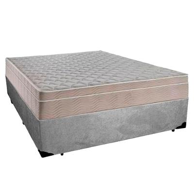 Cama Box Casal Suede + Colchão Sereneprime Molas Ensacadas 138x188x65 Cinza
