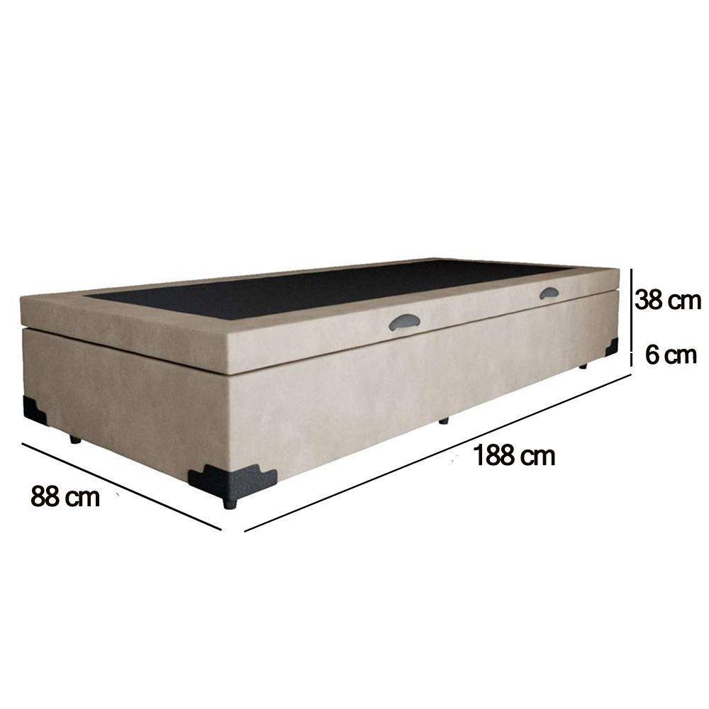 Cama Box Baú Solteiro Suede Sereneprime Bege 88x188x44 - 5