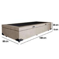 Cama Box Baú Solteiro Suede Sereneprime Bege 88x188x44 - 5