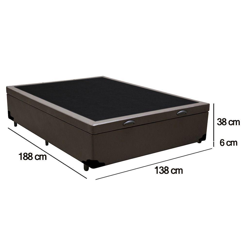 Cama Box Baú Casal Sintético Sereneprime Marrom 138x188x44 - 5