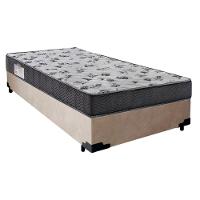 Cama Box Solteiro Suede + Colchão De Espuma D33 - Sereneprime - 88cm Bege - 1