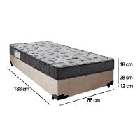 Cama Box Solteiro Suede + Colchão De Espuma D33 - Sereneprime - 88cm Bege - 6