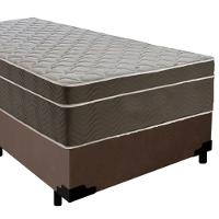 Cama Box Suede Solteiro + Colchão Sereneprime Molas Ensacadas 88x188x65 Marrom - 2