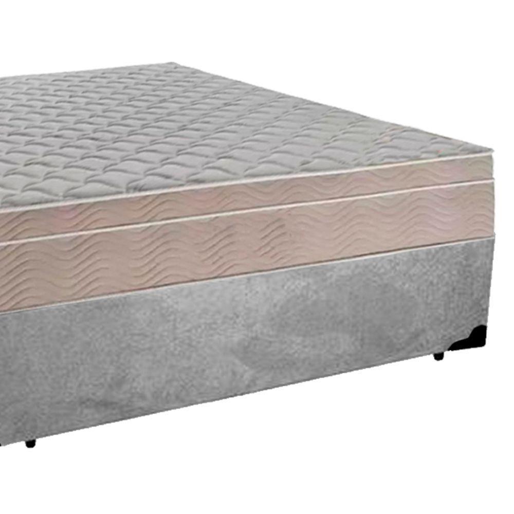 Cama Box Casal Suede + Colchão Sereneprime Molas Ensacadas 138x188x65 Cor:cinza - 2