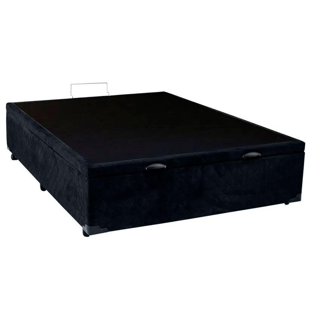 Cama Box Baú Casal Suede Sereneprime Preto 138x188x44 - 2
