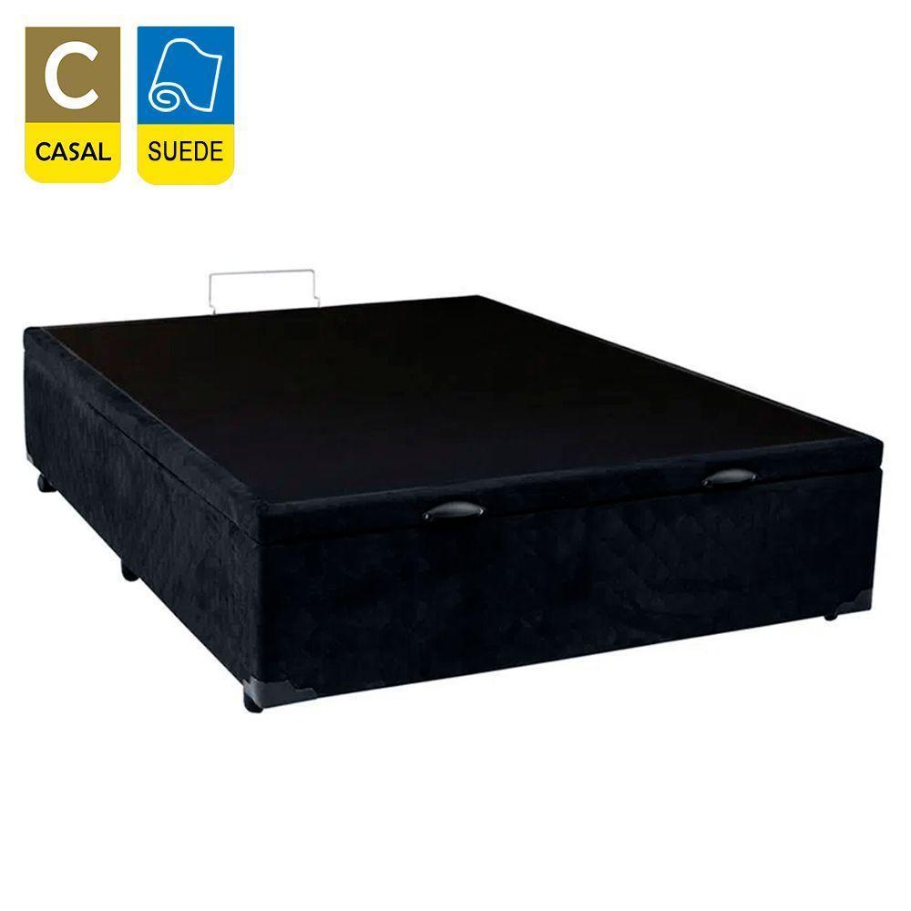 Cama Box Baú Casal Suede Sereneprime Preto 138x188x44 - 6