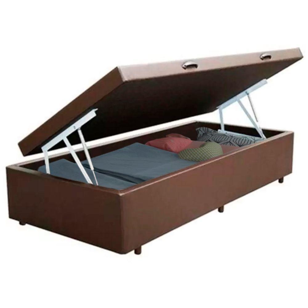 Cama Box Baú Solteiro Sintético Sereneprime Marrom 88x188x44 - 3
