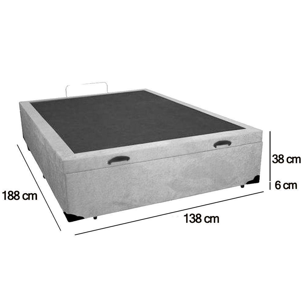 Cama Box Baú Casal Suede Sereneprime Cinza 138x188x44 - 5