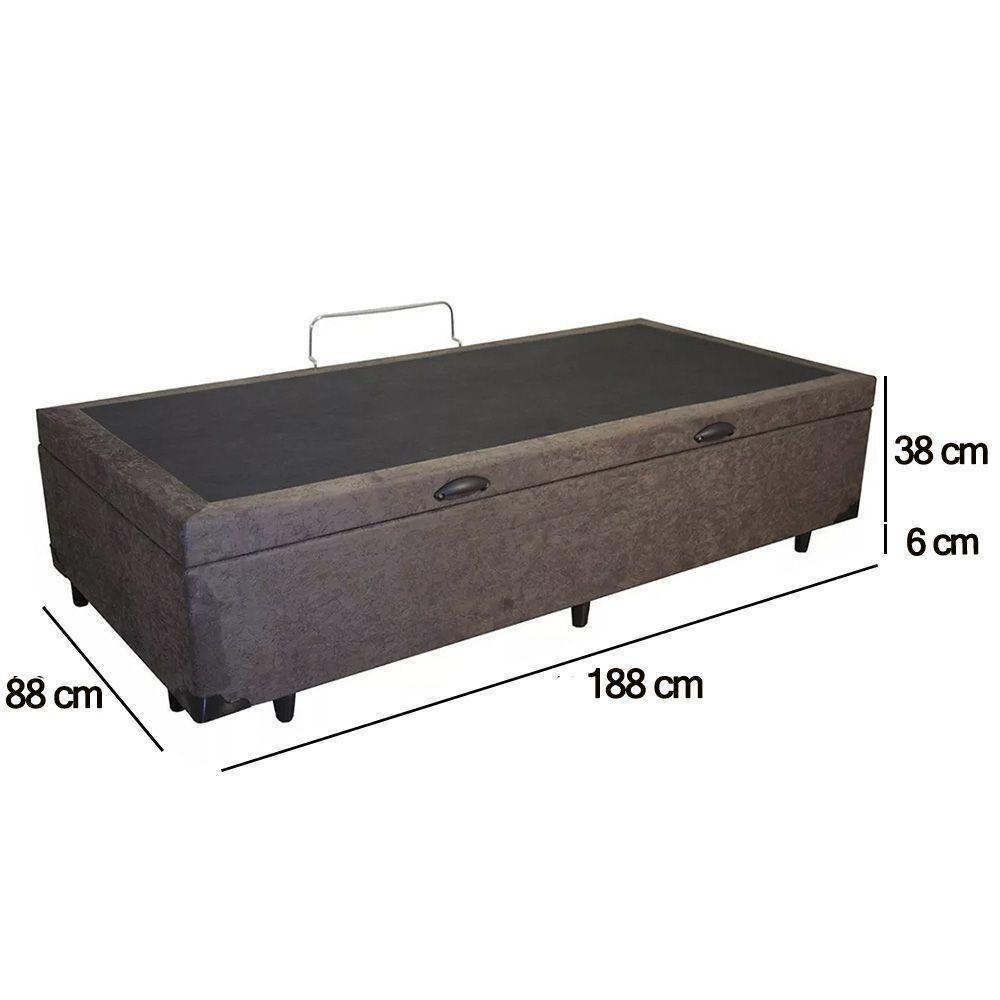 Cama Box Baú Solteiro Suede Sereneprime Marrom 88x188x44 - 5