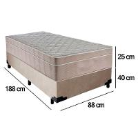 Cama Box Suede Solteiro + Colchão Sereneprime Molas Ensacadas 88x188x65 Cor:bege - 3