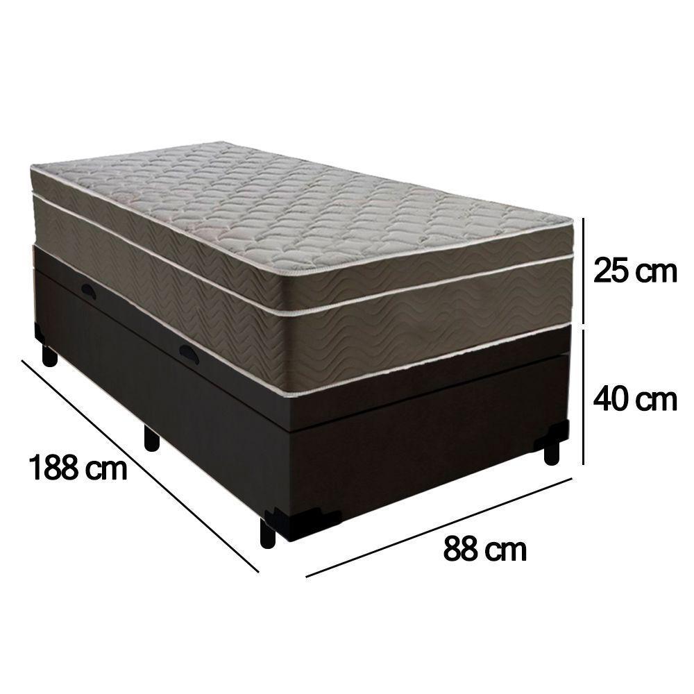 Cama Box Baú Suede Solteiro + Colchão Sereneprime Molas Ensacadas 88x188x69 Cor:preto - 5