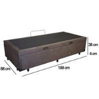 Cama Box Baú Solteiro Suede Sereneprime Marrom 88x188x44 - 5