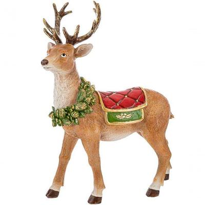Estatueta Decorativa Rena Natal Enfeite Natalino Resina 28cm