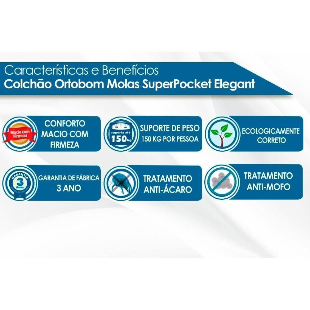 Colchão King Molas Ensacadas Superpocket Elegant Ortopillow (193x203x28) - Ortobom - 6