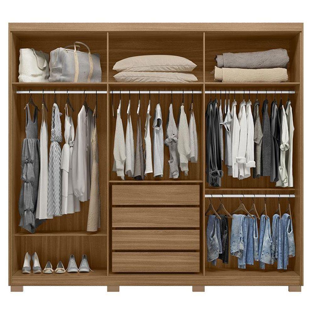 Cômoda Montevideu E Guarda Roupa Casal Venice 62480pe Amendola Touch Off White Com Pés - Demóbile - 2