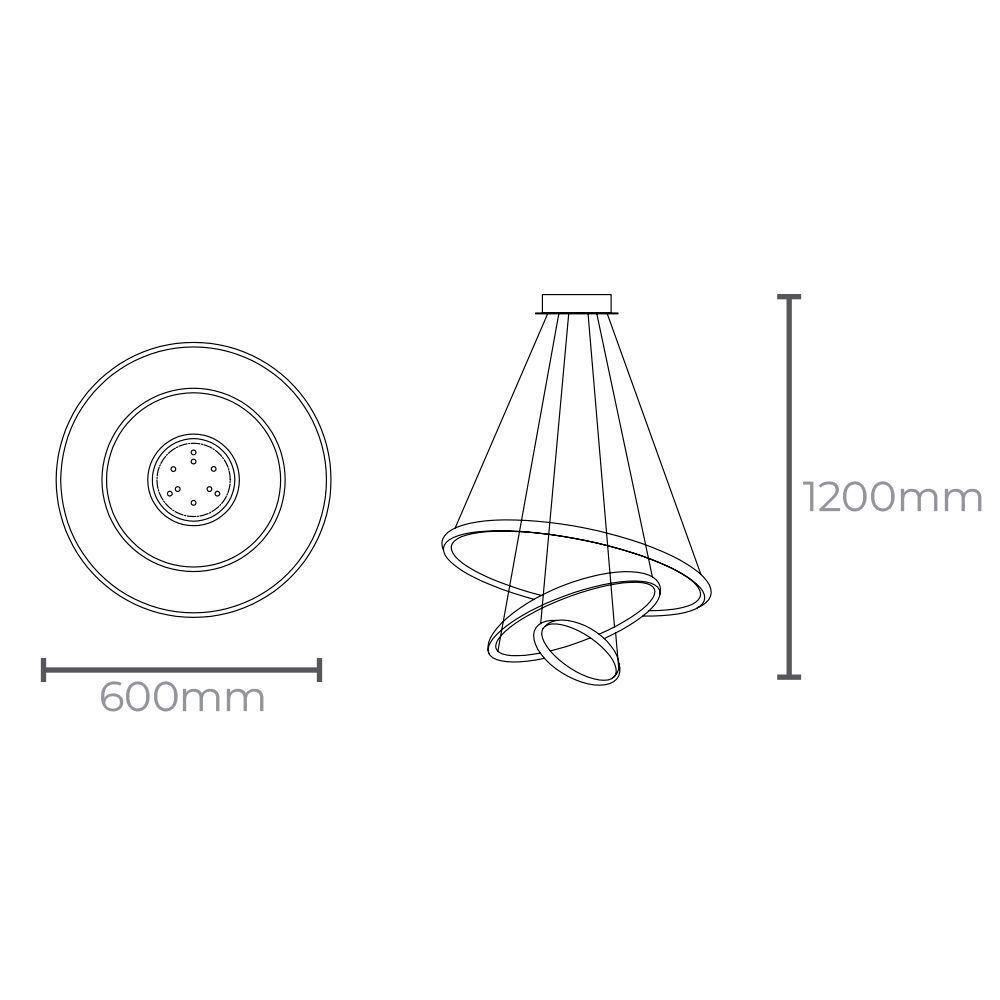 Lustre Pendente Taschibra Montreal 45w Led Bivolt - 3
