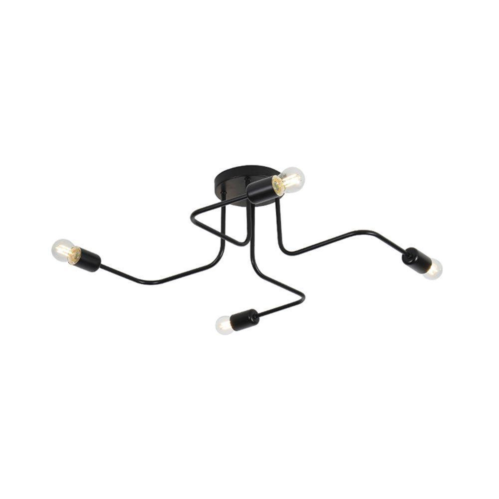 Plafon Taschibra Cronos 4 Preto E27 Bivolt - 1