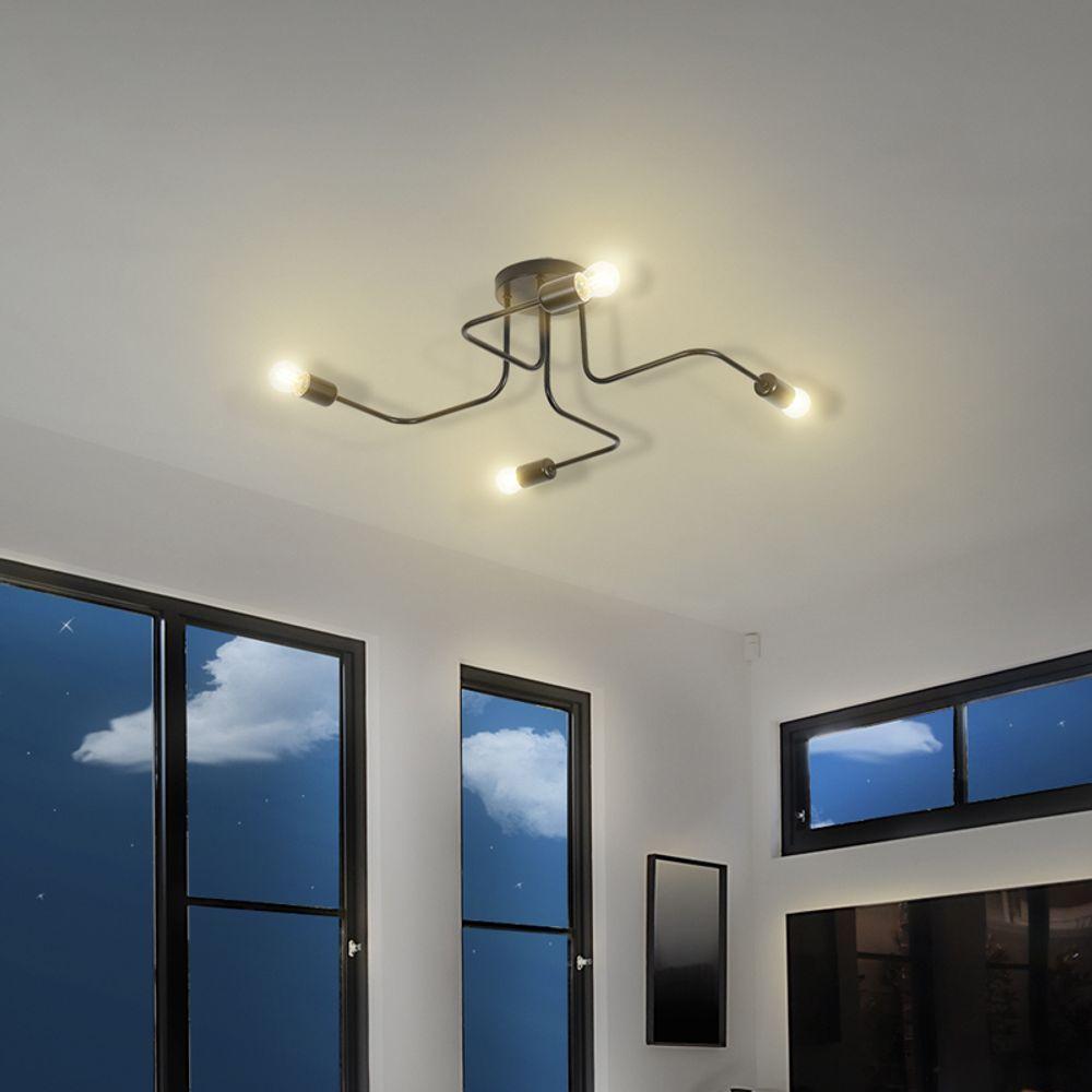 Plafon Taschibra Cronos 4 Preto E27 Bivolt - 3