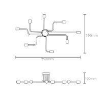 Plafon Taschibra Cronos 4 Preto E27 Bivolt - 2
