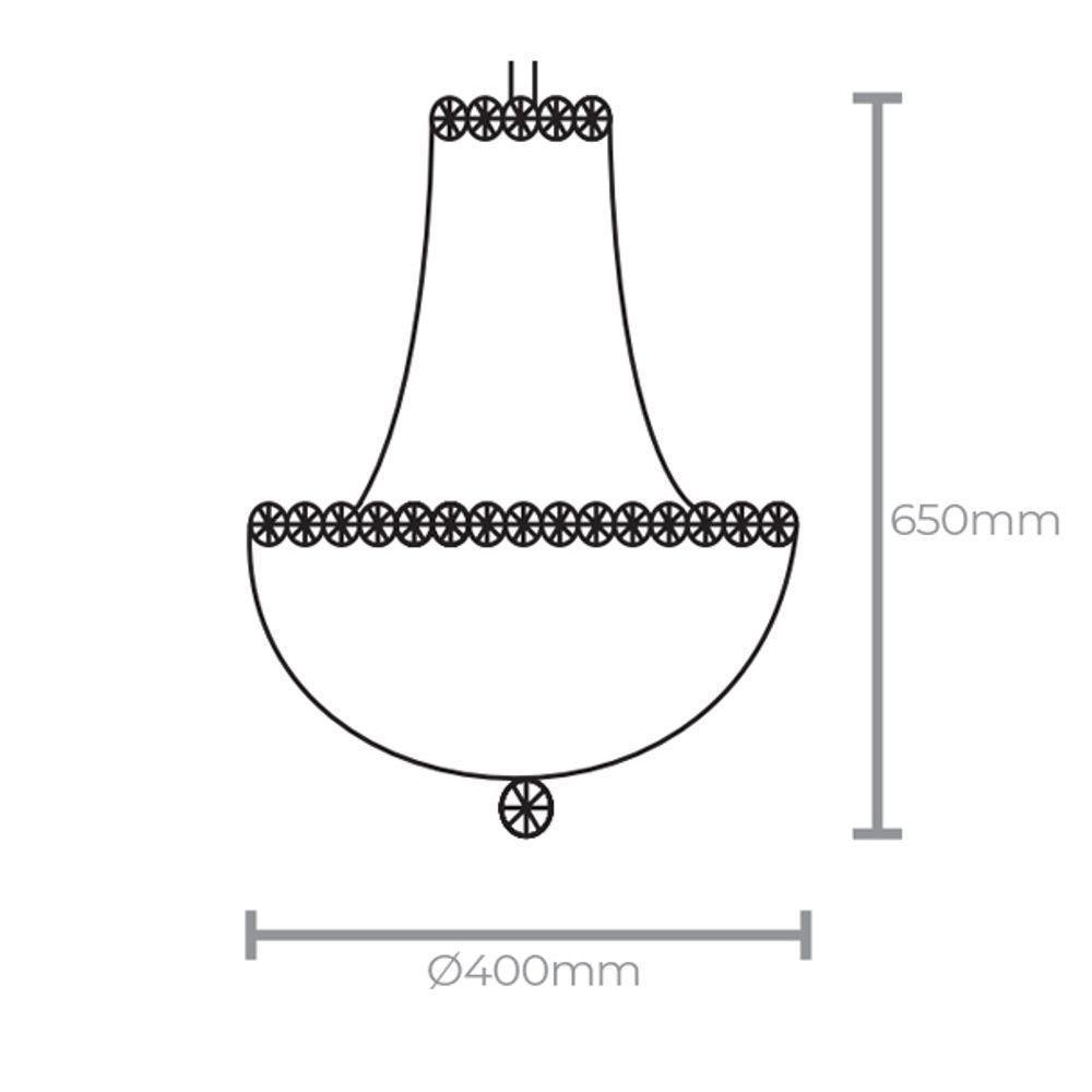 Lustre Pendente Taschibra Império 400 Transparente E14 Bivolt - 2