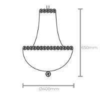 Lustre Pendente Taschibra Império 400 Transparente E14 Bivolt - 2