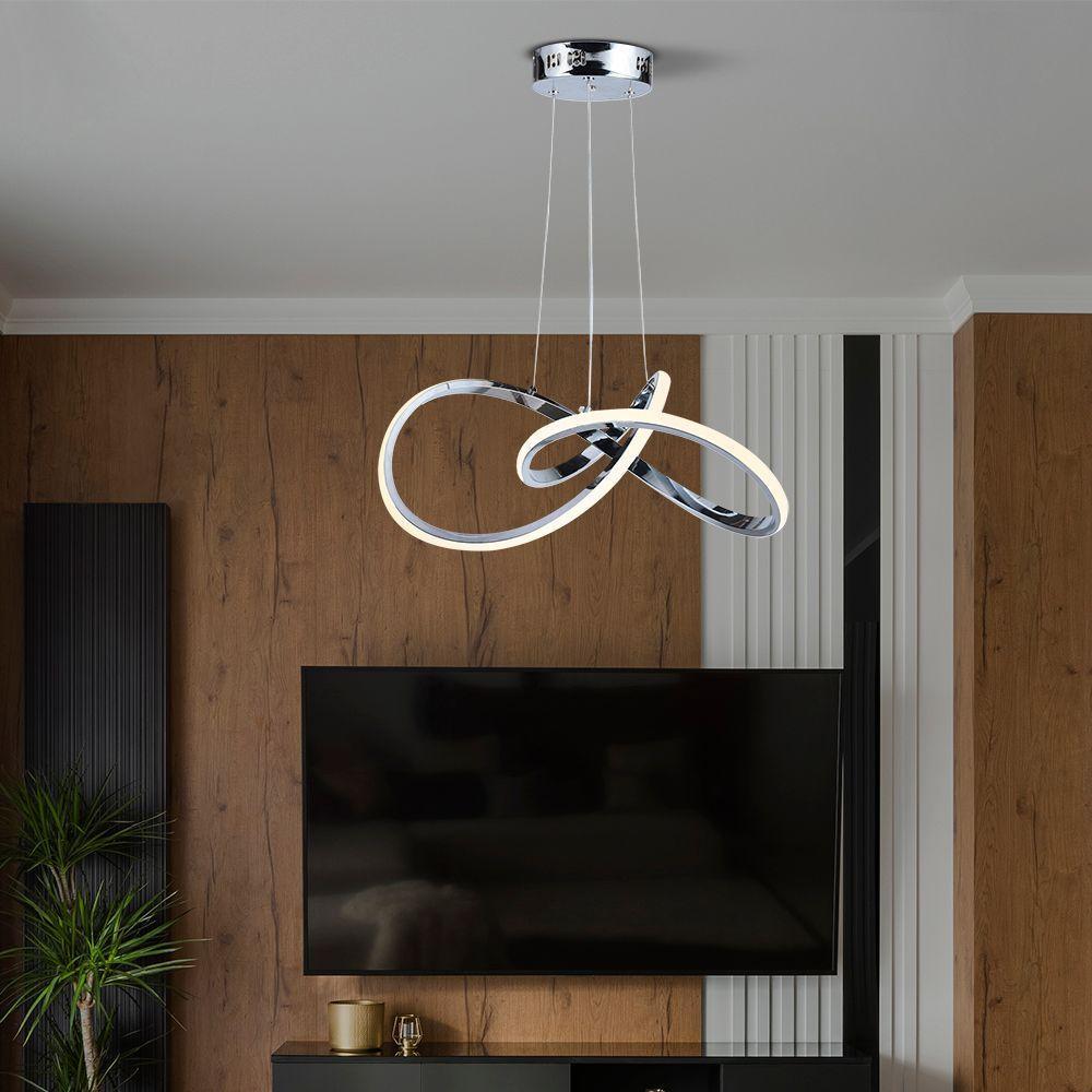 Lustre Pendente Taschibra Tóquio Led Bivolt Cromado - 2